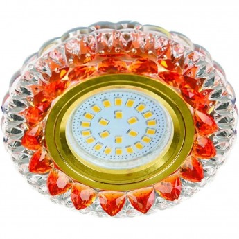 Встраиваемый светильник ECOLA MR16 LD7009 FO16GCEFBС прозрачный, янтарь, золото